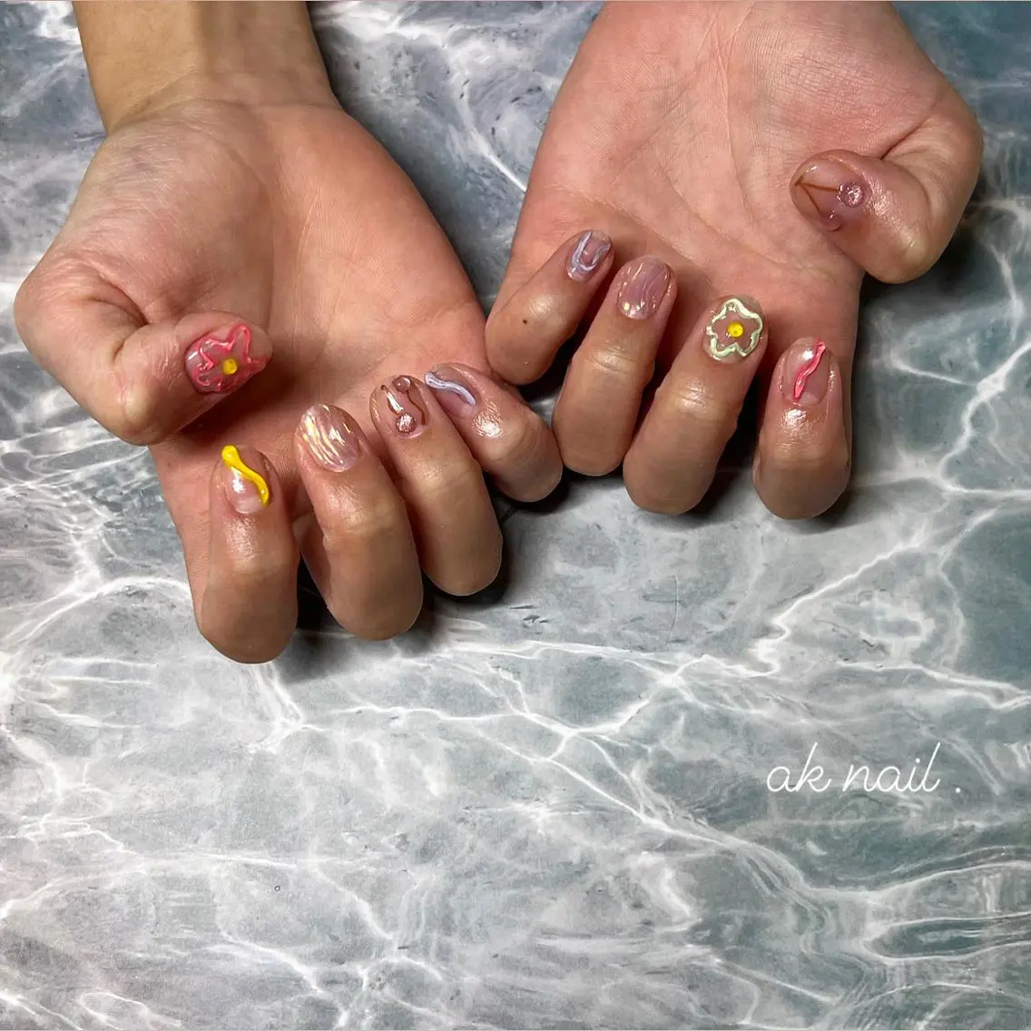 ネイル ぷっくりネイル ハンドネイル ak nail .のネイルデザイン
