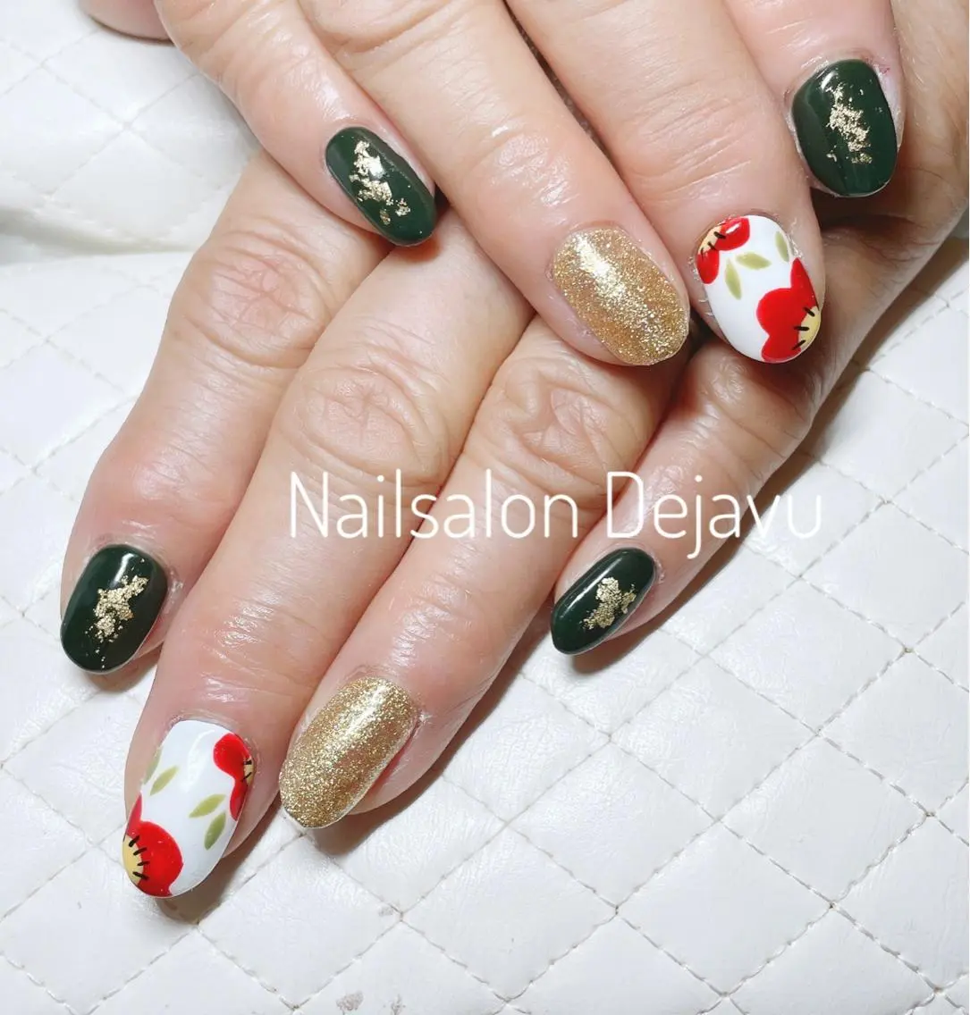 ネイル アートネイル フラワーネイル ハンドネイル Nail salon Dejavu 🌿のネイルデザイン