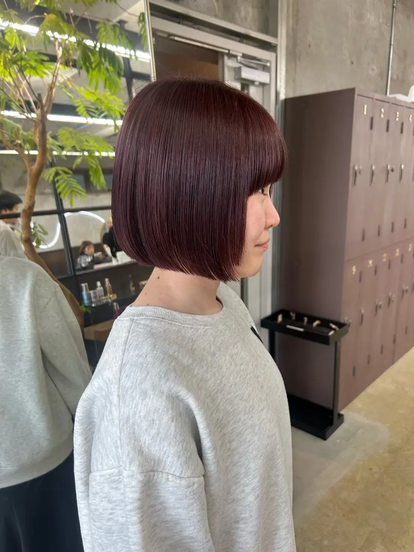ミディアム カラー ブリーチ ブラウンカラー ダブルカラー ブリーチなしカラー ピンクカラー maho/垢抜け カラーパーマメイクのヘアスタイル