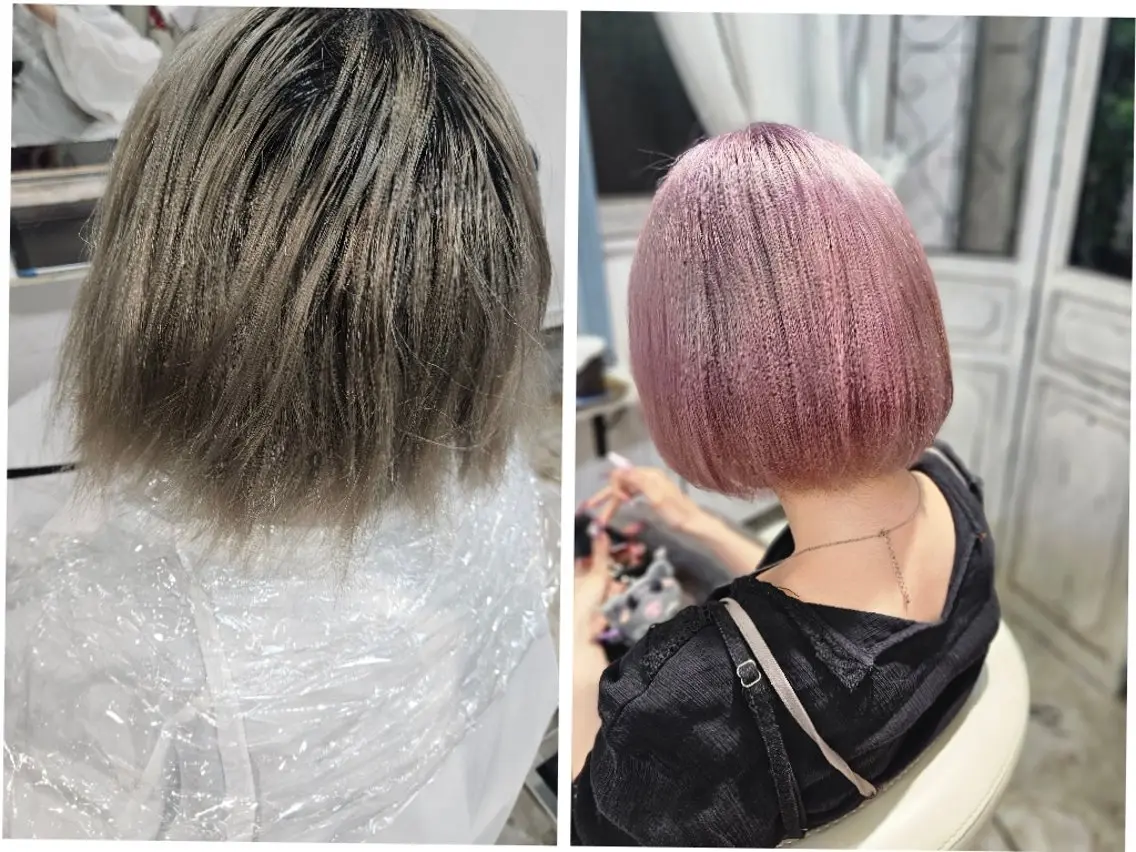 カラー ピンクカラー 熊野 タイソンのヘアスタイル