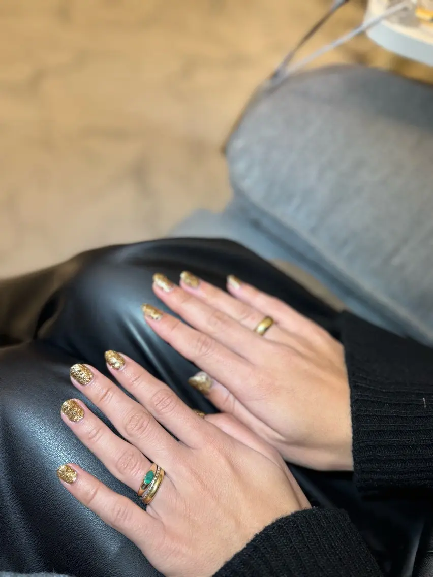 メンズ ネイル ジェルネイル ゴールド ラメ(グリッター) メンズネイル MIMnail メンズネイリストのネイルデザイン