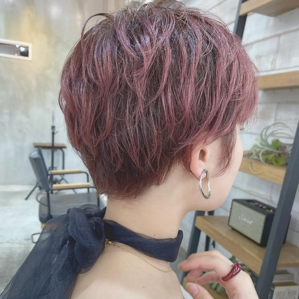 ショート カラー ヘアアレンジ ブリーチダブルカラー 元町三宮/三ノ宮のヘアスタイル