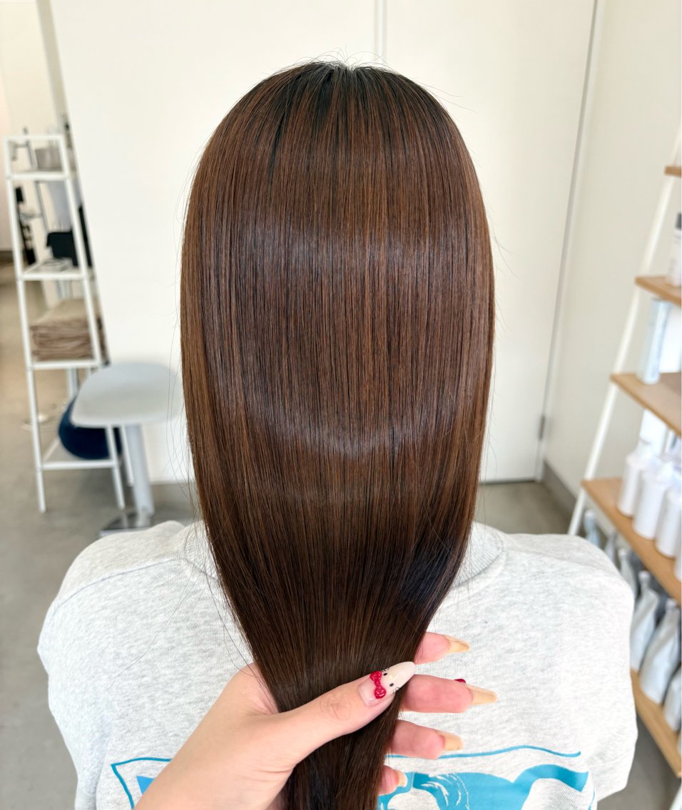 ロング パーマ 縮毛矯正 縮毛矯正 久保 日菜奏のヘアスタイル