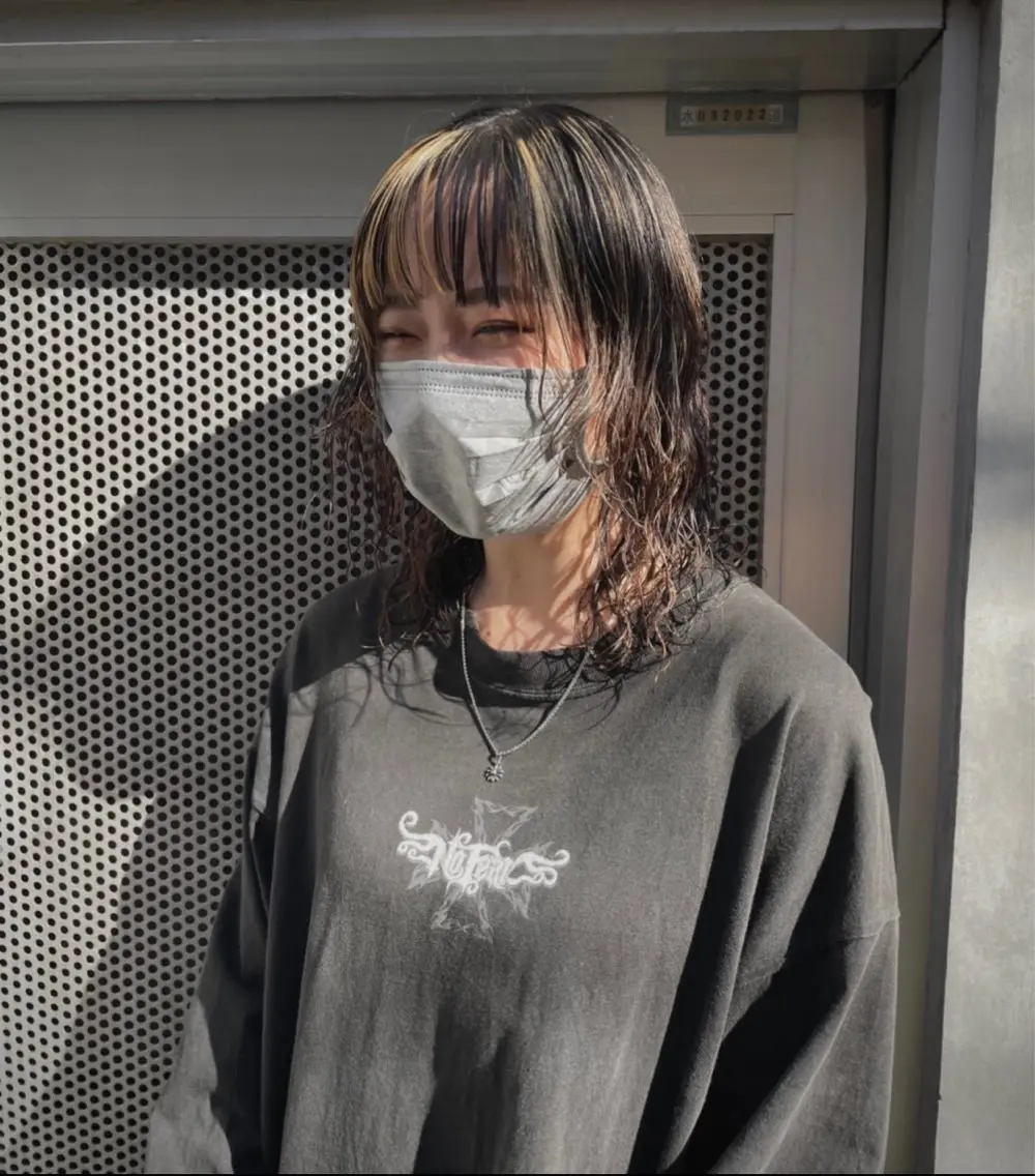 ミディアム カラー パーマ カット ヘアカラー パーマ Ikeda Uのヘアスタイル