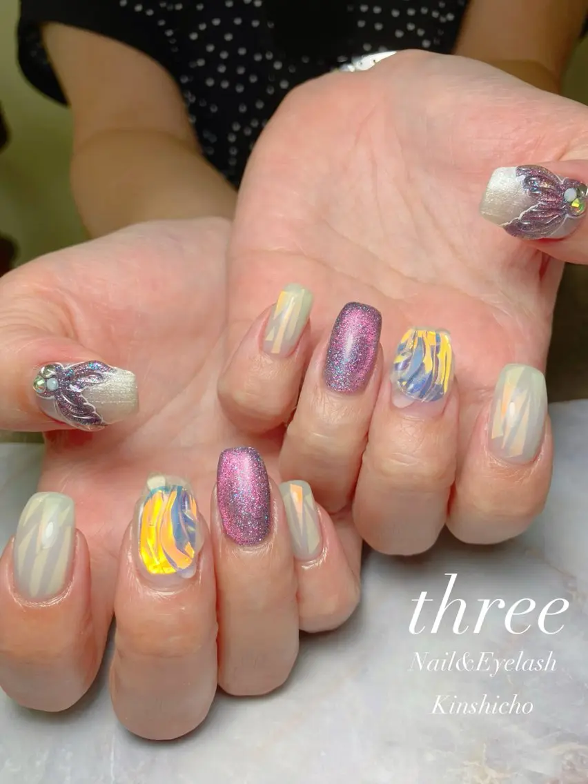 ネイル アートネイル ニュアンスネイル ハンドネイル three Nail&Eyeのネイルデザイン