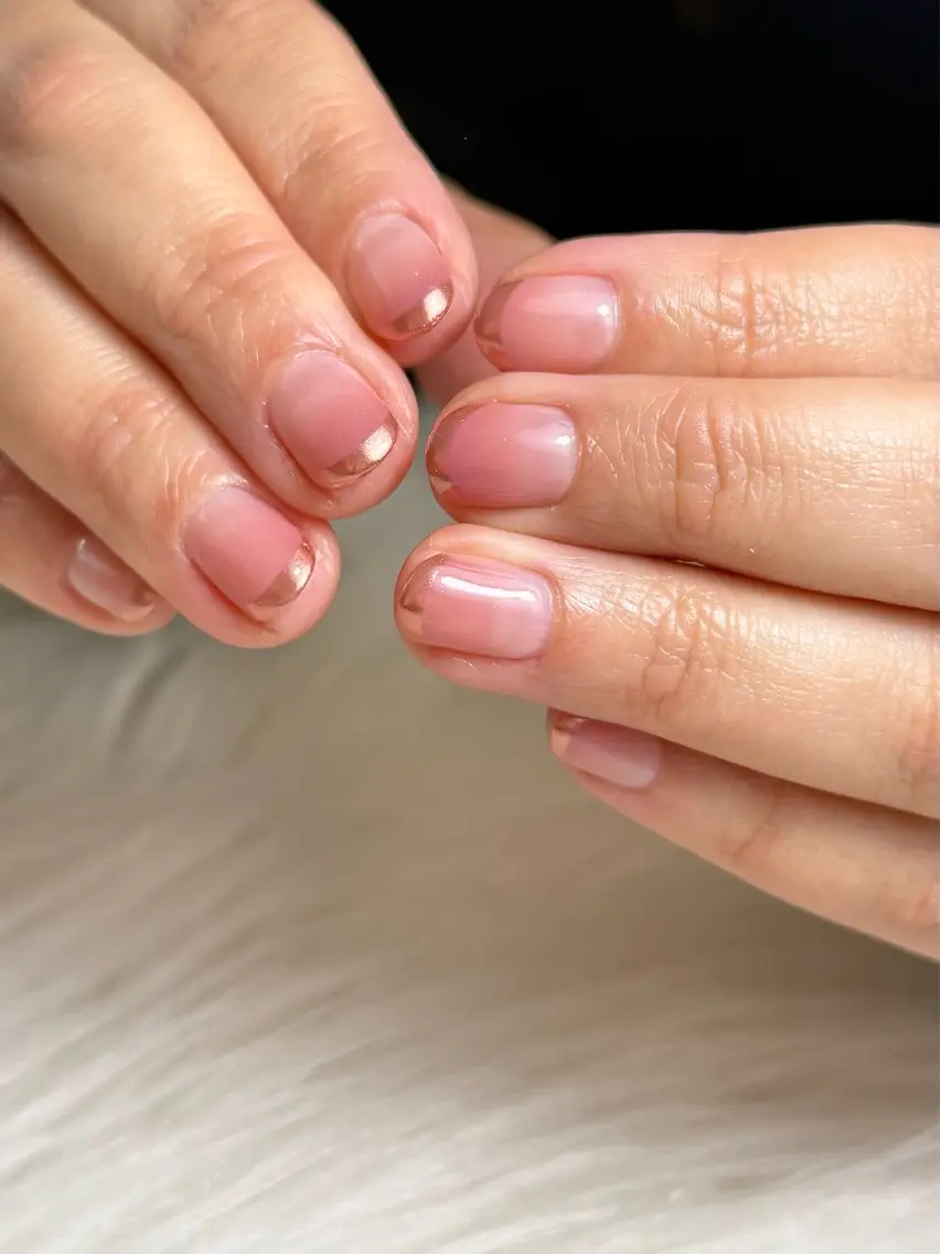ネイル フレンチネイル グラデーション ミラーネイル シンプルネイル Luana nailのネイルデザイン