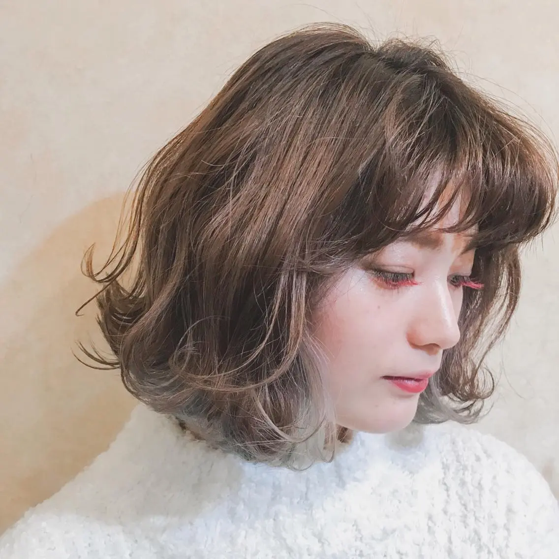 ショート カラー パーマ デザインカラー ボブ 前田 敬太のヘアスタイル