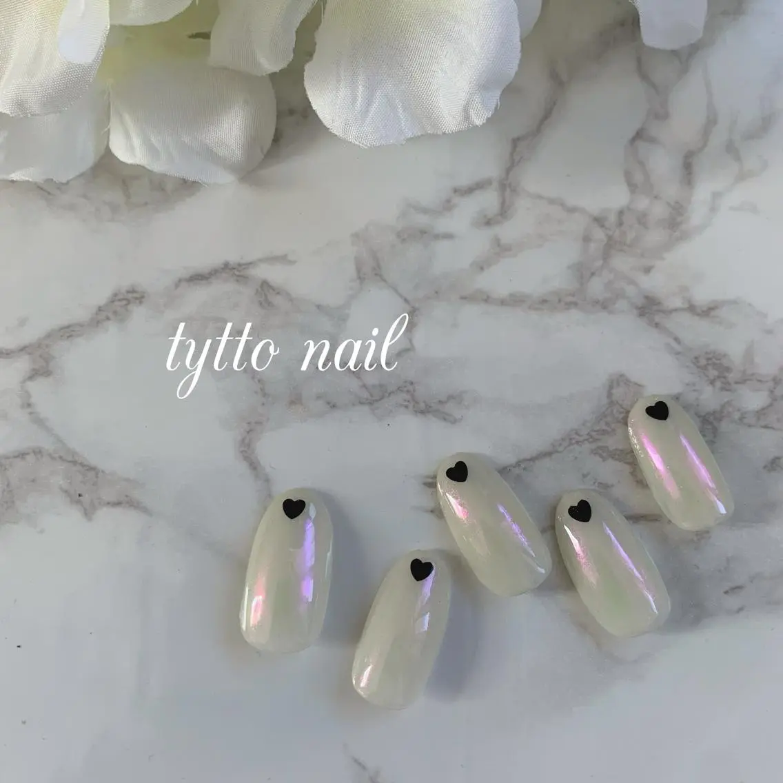 ネイル オーロラネイル ハート 韓国ネイル ハンドネイル tytto nail ❤︎‪‪eri‪‪のネイルデザイン