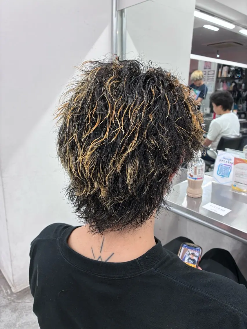 ミディアム パーマ メンズ カット パーマ トリートメント ヘアセット 💈メンズパーマ特化 💈颯太のヘアスタイル