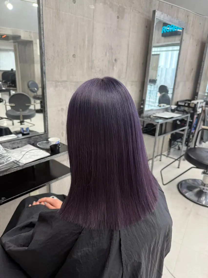 セミロング カラー メンズ ラベンダーカラー ヘアカラー トリートメント ☁️かずき☁️青.紫 推し活カラー🌈のヘアスタイル