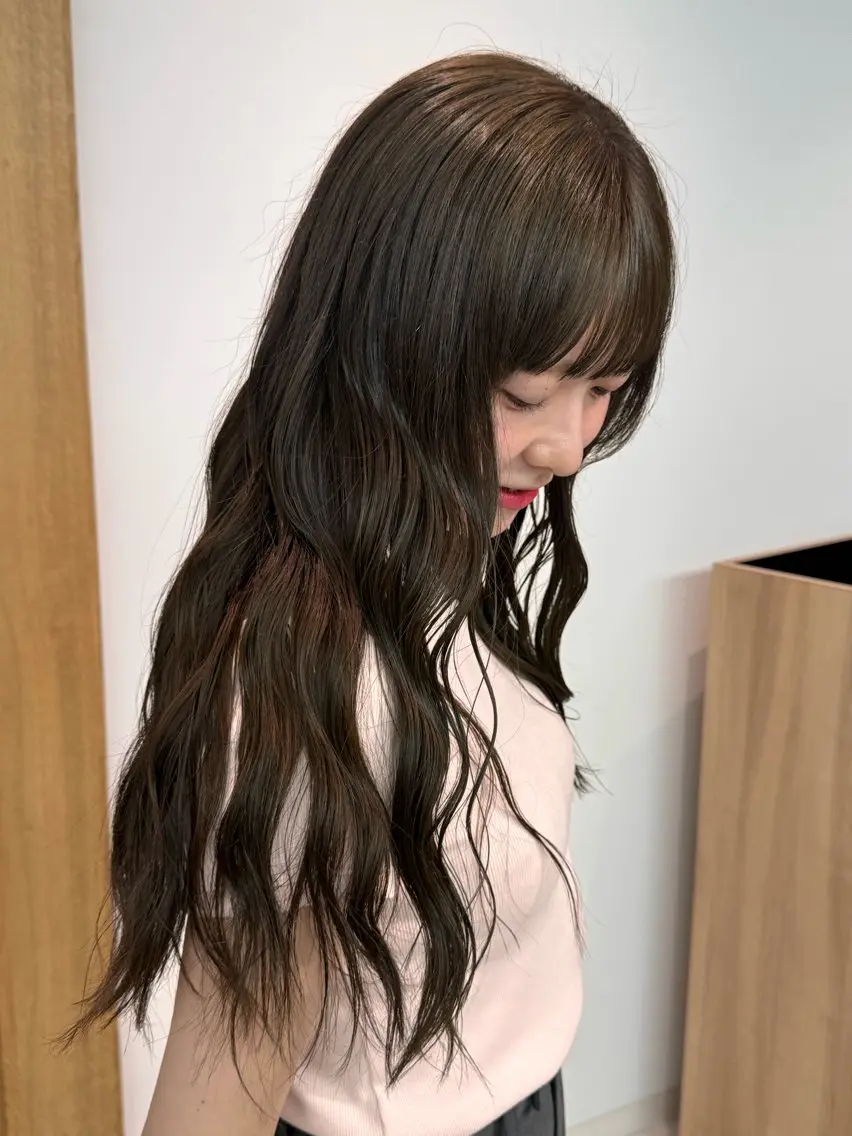 ロング 切りっぱなしボブ ボブ 顔周りレイヤー /kokoro🦮のヘアスタイル