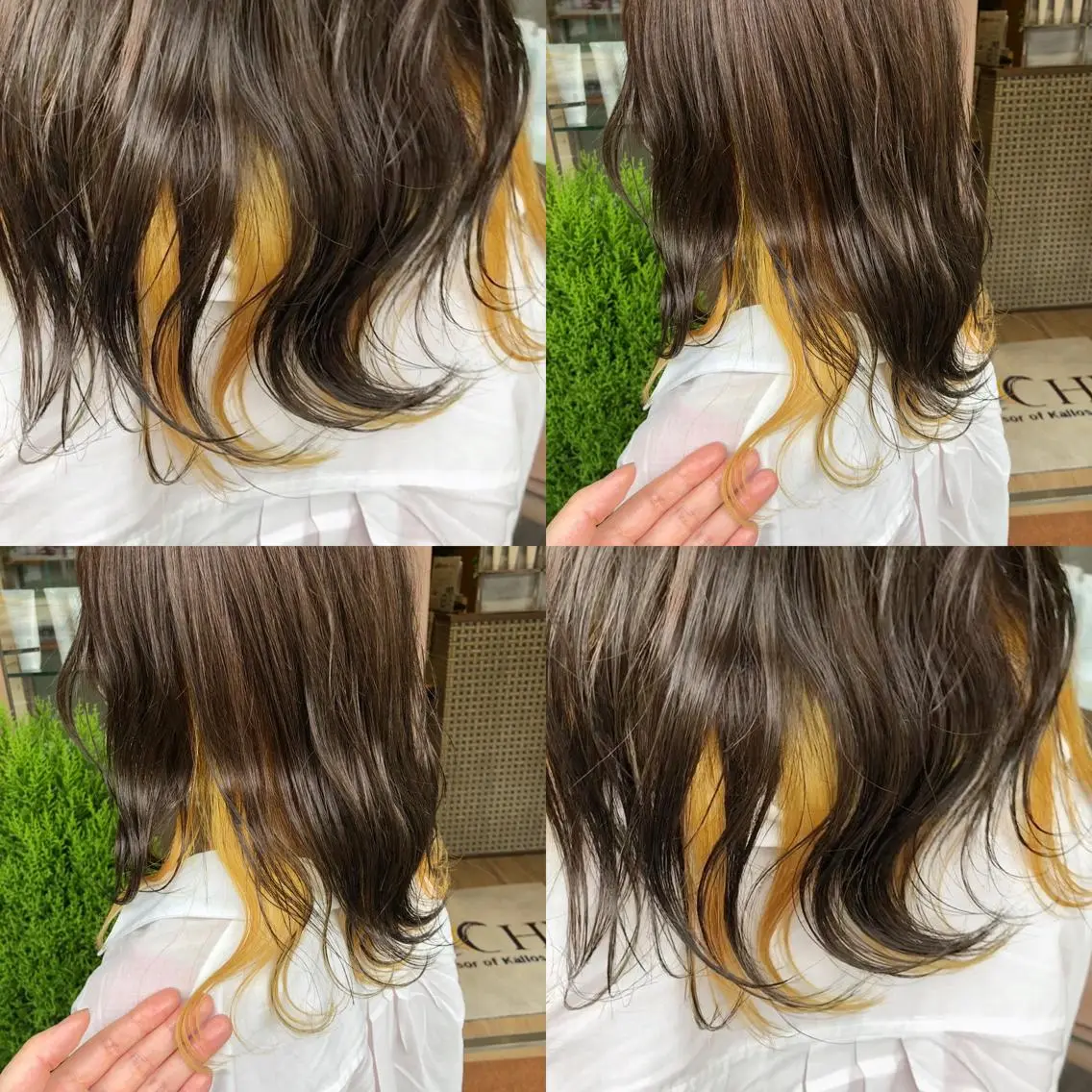 セミロング イエローカラー 🫧髪質改善艶カラー _マエダ 🫧のヘアスタイル