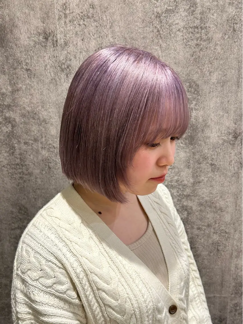 ミディアム カラー ハイトーンカラー ラベンダーカラー 太田 鈴佳のヘアスタイル