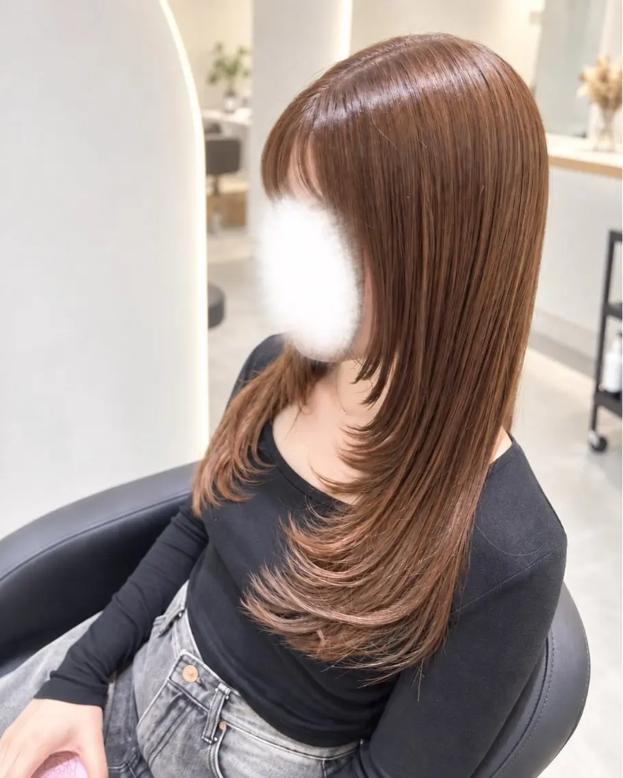 ロング カット ヘアカラー トリートメント Emuest心斎橋 SAKIのヘアスタイル