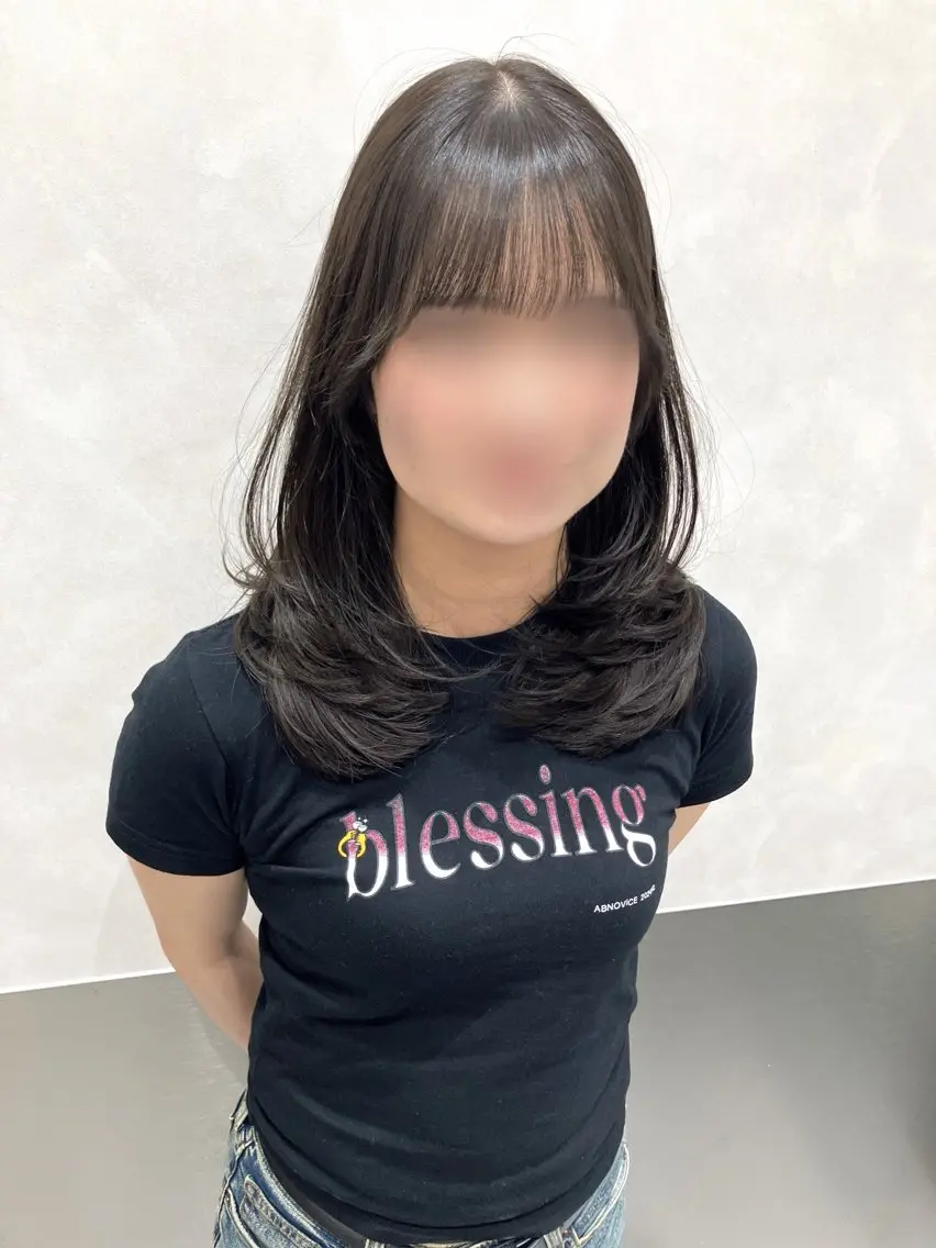 セミロング カラー カット ヘアカラー トリートメント 💖ブリーチなし透明 感💖ASAHIのヘアスタイル