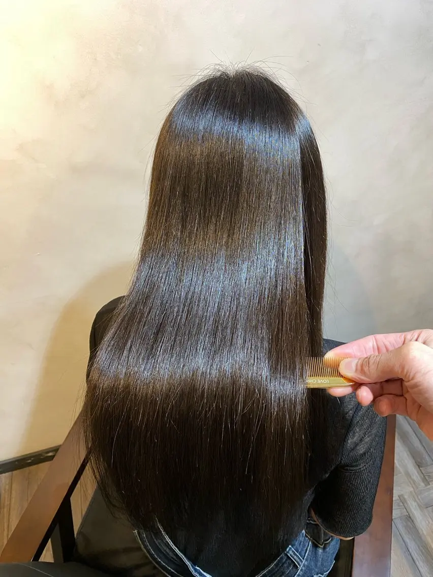 ロング 髪質改善 ロング 酸性ストレート カット 縮毛矯正 トリートメント ヘッドスパ 美髪矯正 🌈髪質改善 山下のヘアスタイル