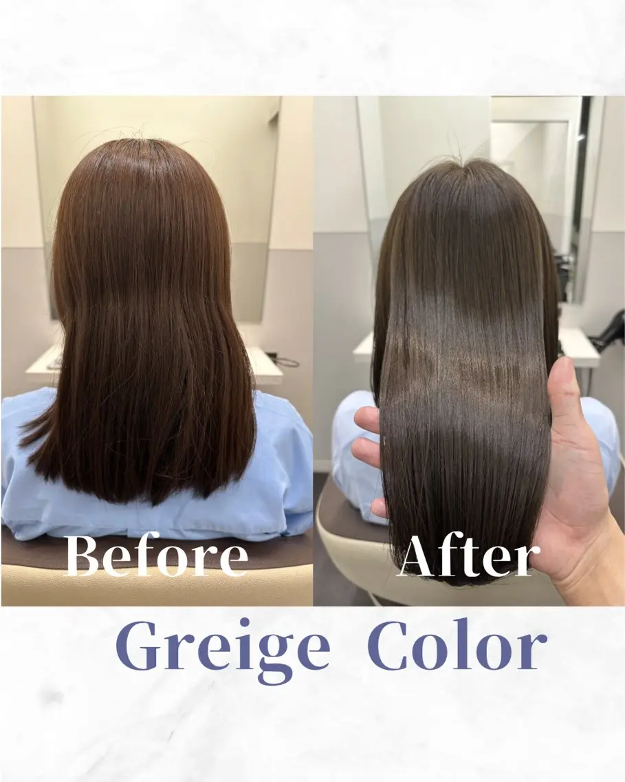 セミロング カラー 透明感カラー グレージュ 髪質改善 トリートメント カット ヘアカラー トリートメント 【美髪矯正 /髪質改善】RINのヘアスタイル