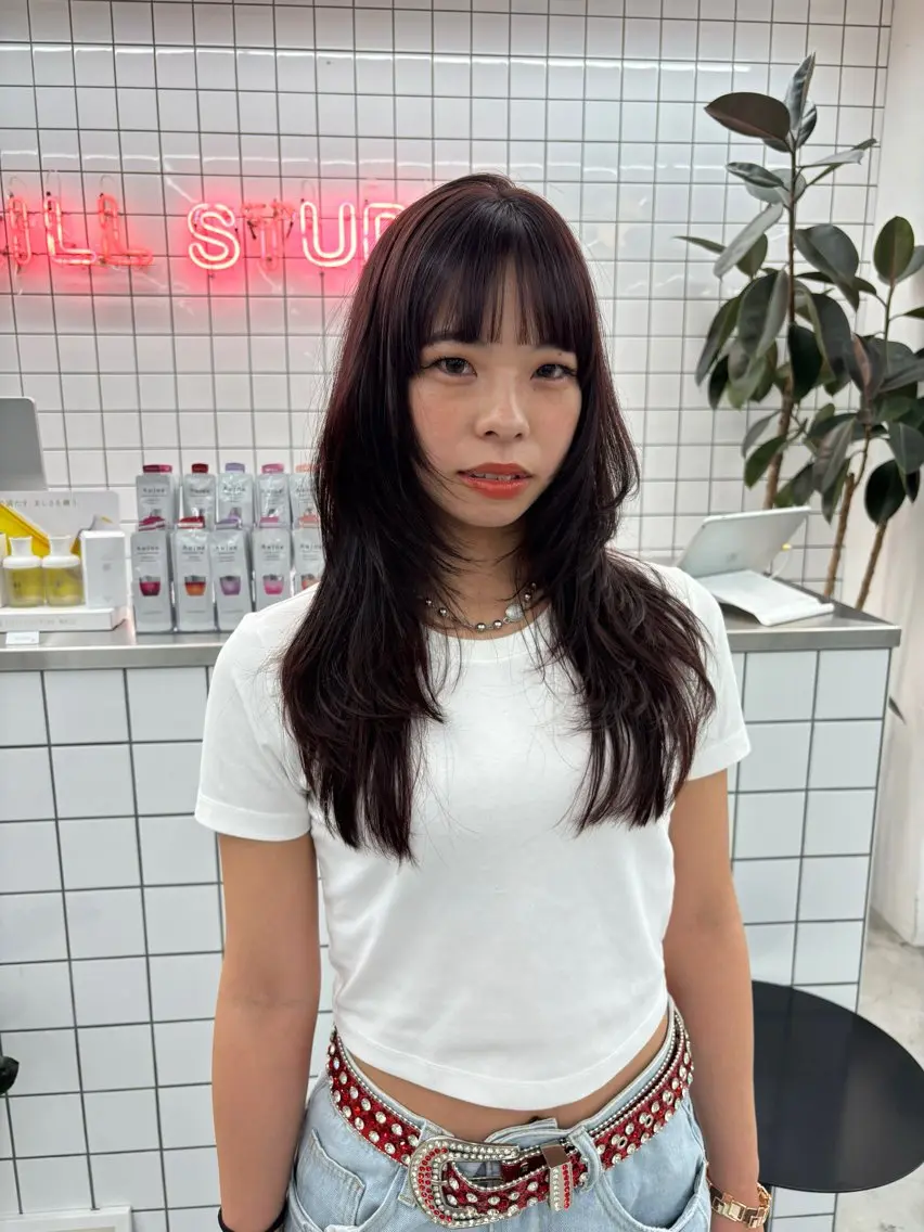 ロング カラー ヘアアレンジ ヘアカラー トリートメント 夕羽夢🍓矢場/ JILLSTUDIOのヘアスタイル