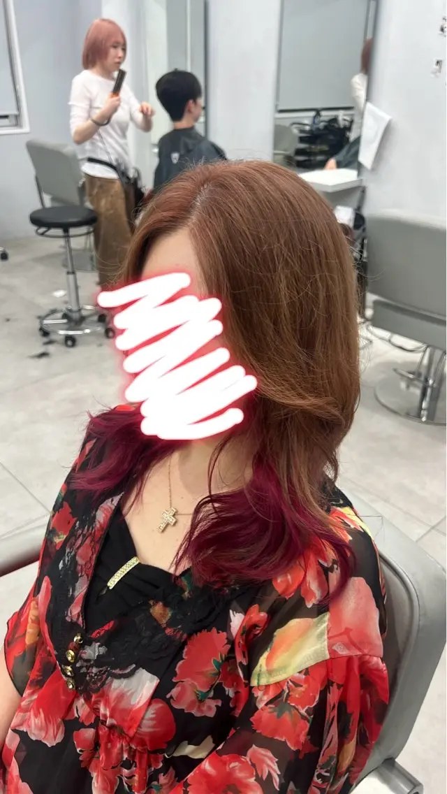 ミディアム カラー ブリーチ 縮毛矯正練習 モデル募集✨️NOAのヘアスタイル