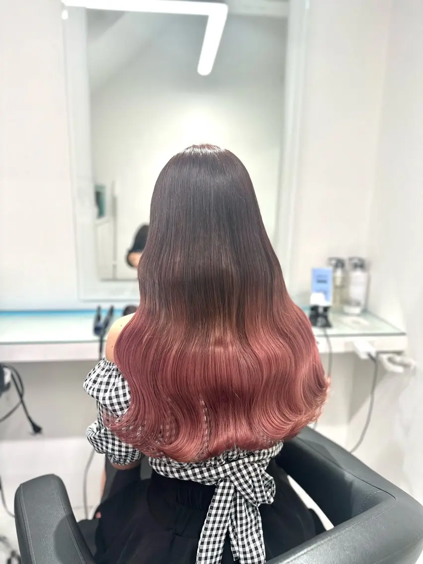 ロング カラー ヘアカラー トリートメント ヘッドスパ ヘアセット ❄最強かわいいカラー ❄️MINA❄️のヘアスタイル