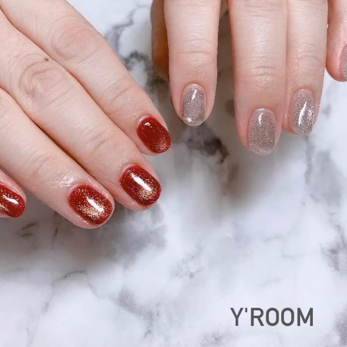 ネイル オーロラネイル フラッシュネイル フットネイル ジェルネイル 氷ネイル・うるうるネイル ハンドネイル YUKA （ネイリスト）のネイルデザイン