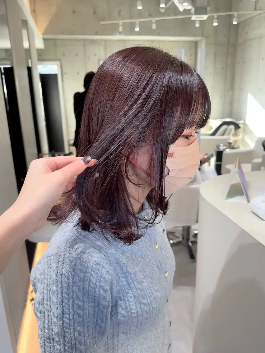 ミディアム カラー 透明感×レイヤー 【梅田】KANONのヘアスタイル