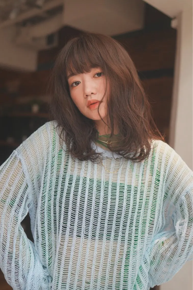 ミディアム カラー カット hina💟 透明感カラーのヘアスタイル