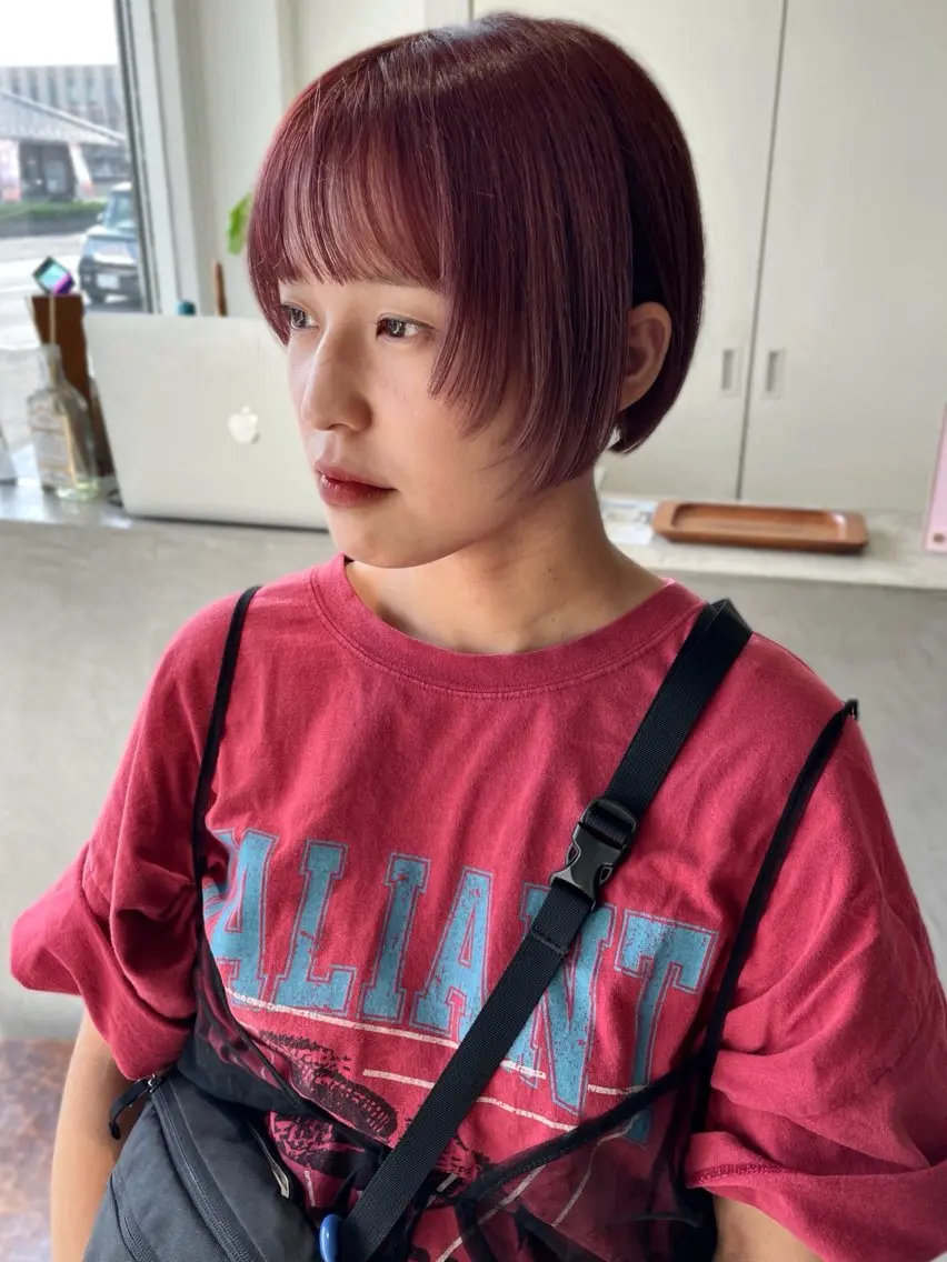 ショート カラー カット ヘアカラー 林 千聖のヘアスタイル