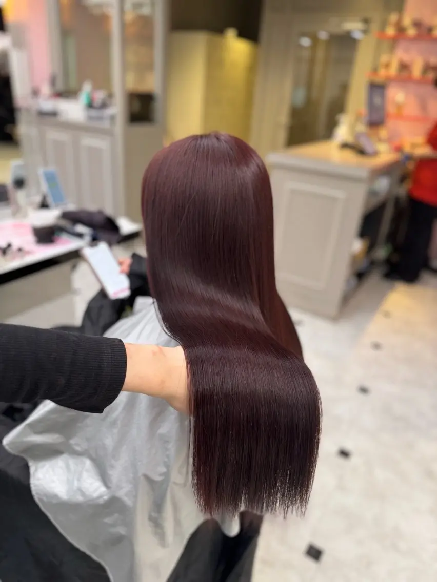 ロング ヘアカラー トリートメント ヘッドスパ ヘアセット ♥️韓国風透明感 暖色misa♥️のヘアスタイル