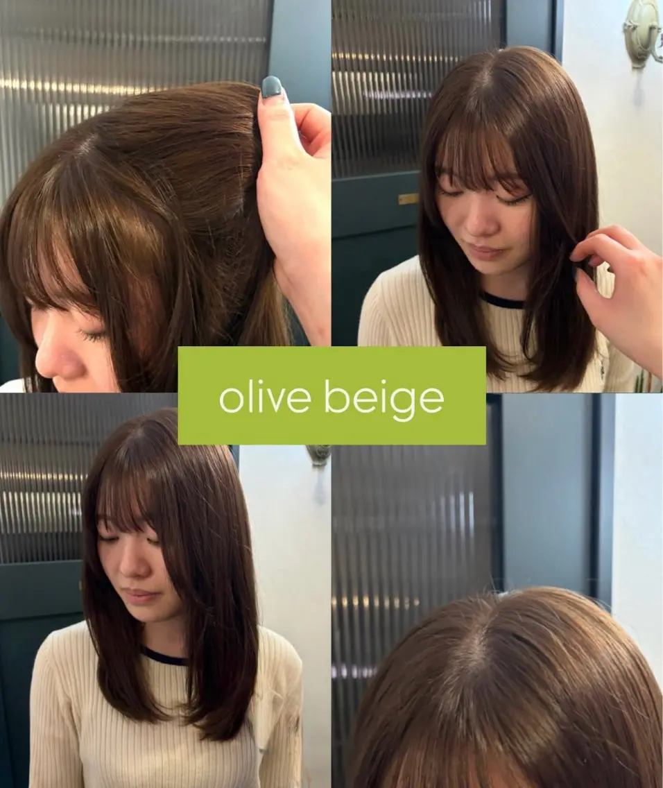 ミディアム カラー オリーブカラー ヘアカラー H.Shimode /カットモデル募集中のヘアスタイル