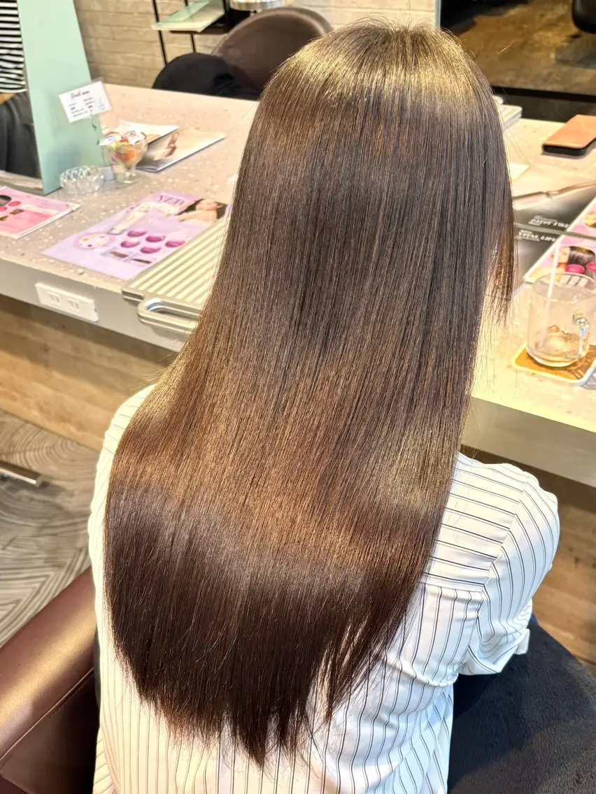 セミロング 髪質改善 縮毛矯正 盛れるレイヤー/ 髪質改善/遠藤龍雅のヘアスタイル