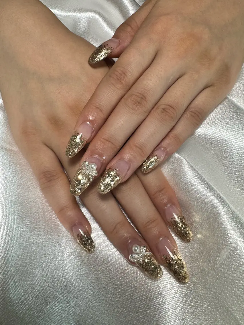 ネイル 長さ出し グラデーション ラメ(グリッター) ラメグラデーション Lile'a nailのネイルデザイン