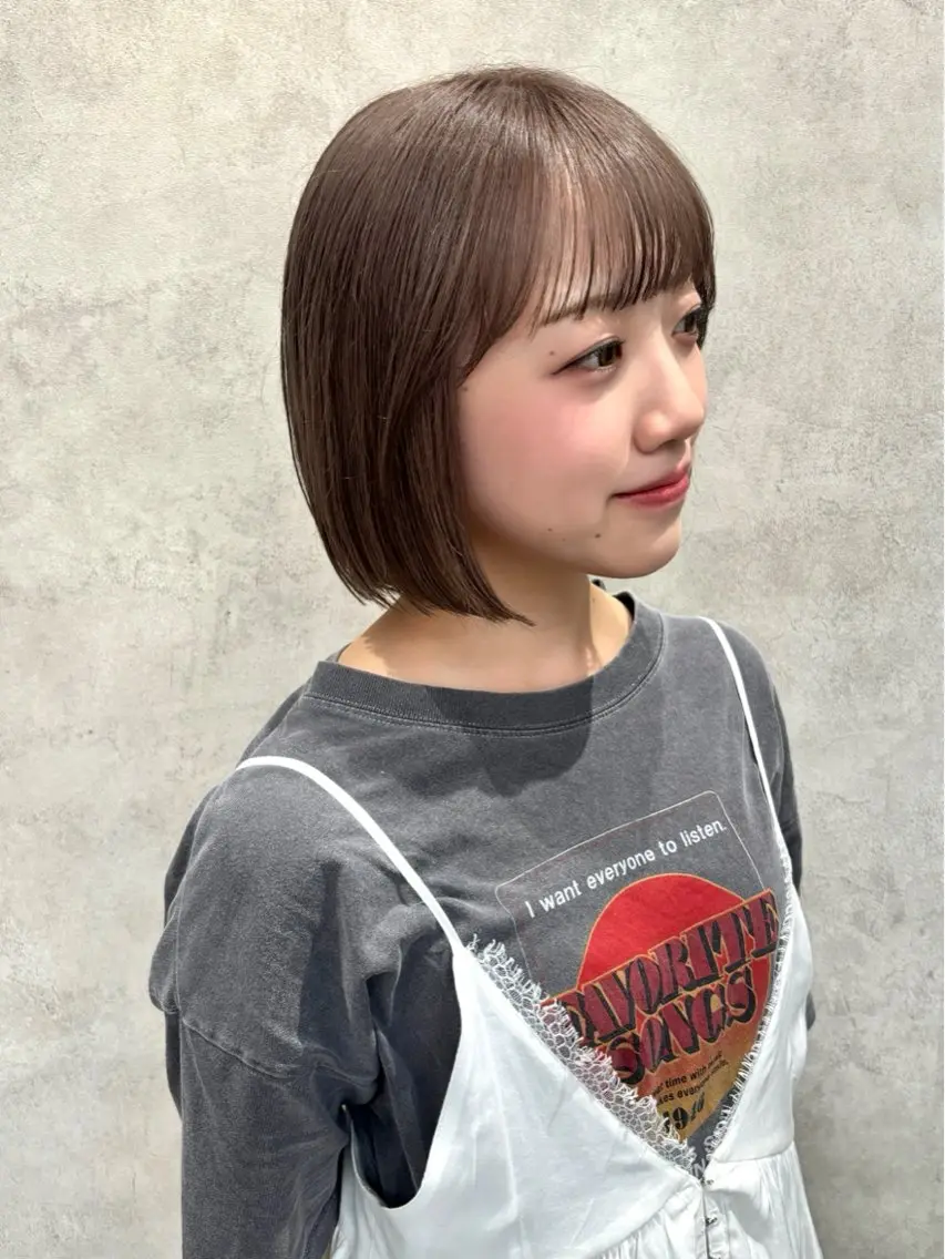 ショート カット ヘアカラー トリートメント 🖤顔まわり 盛れヘア⟡アズサ🖤のヘアスタイル