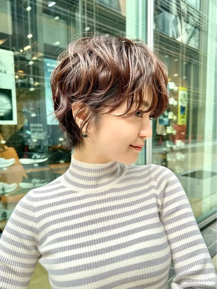 ショート カラー 似合わせカット ショートヘア カット ヘアカラー お悩み解決ショート/ 似合わせカット/といのヘアスタイル