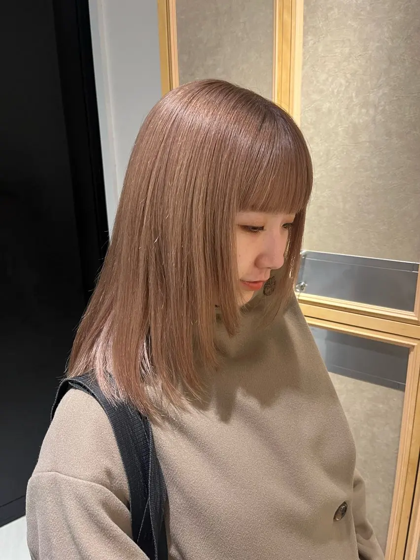 ロング レイヤーカット ワイドバング ナミ🩶暗髪/暖色 ❤️/透明感/縮毛のヘアスタイル