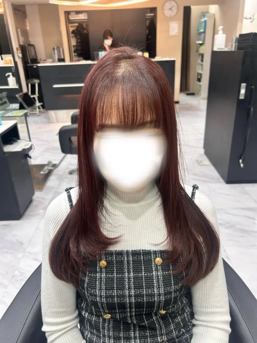 ロング カラー ピンクカラー レイヤーカット カット ヘアカラー トリートメント 🍊小川実里🍊 /カラーレイヤーのヘアスタイル