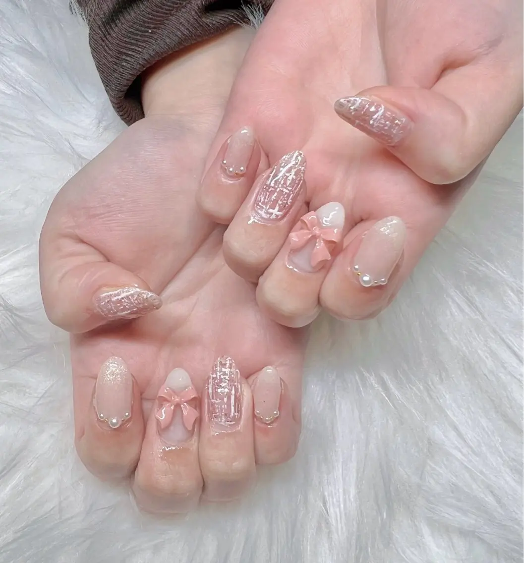 ネイル ツイードネイル ハンドネイル CHARME 🤎〔RINA〕のネイルデザイン