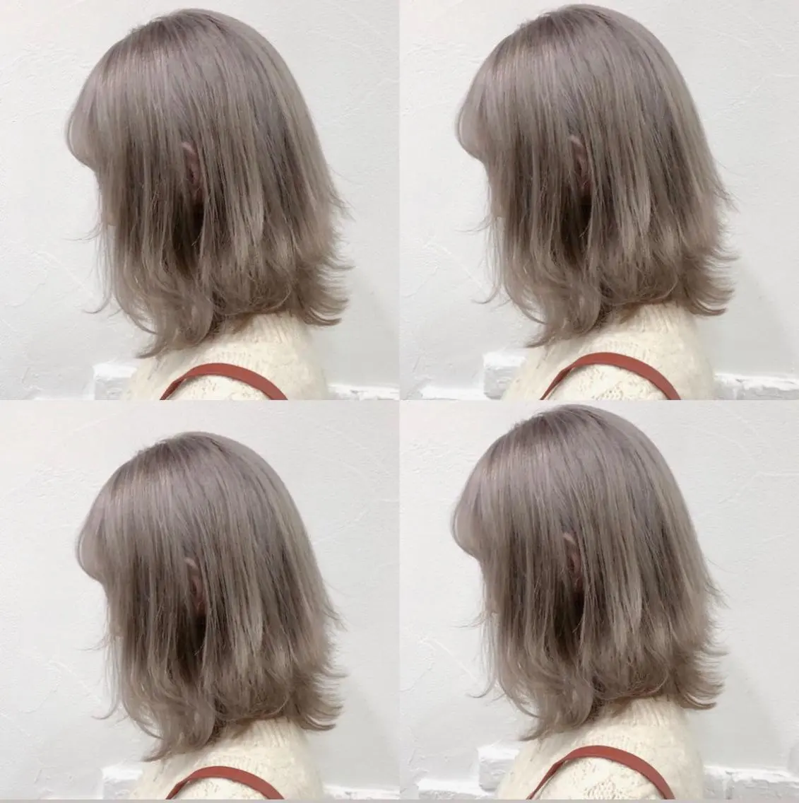 ミディアム カラー ヘアアレンジ ベージュカラー シルバー シルバーベージュ メンズスタイル ly本厚木のヘアスタイル