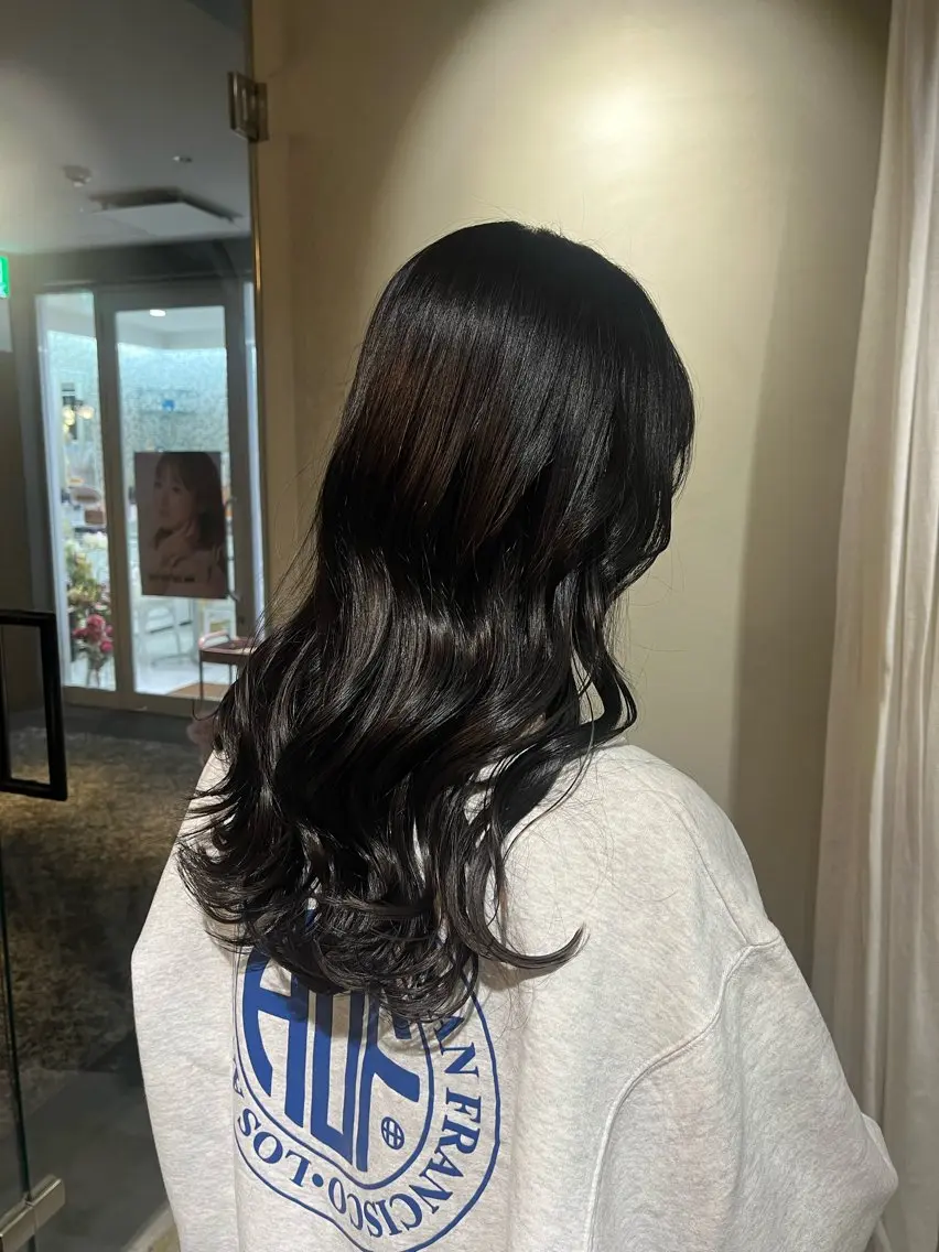 セミロング カラー ヘアカラー トリートメント 🌼花屋併設🌼 木下奈々望のヘアスタイル