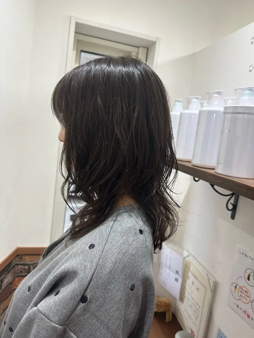 ミディアム パーマ パーマ 大人のためのデザイン カラー美容師/オノのヘアスタイル
