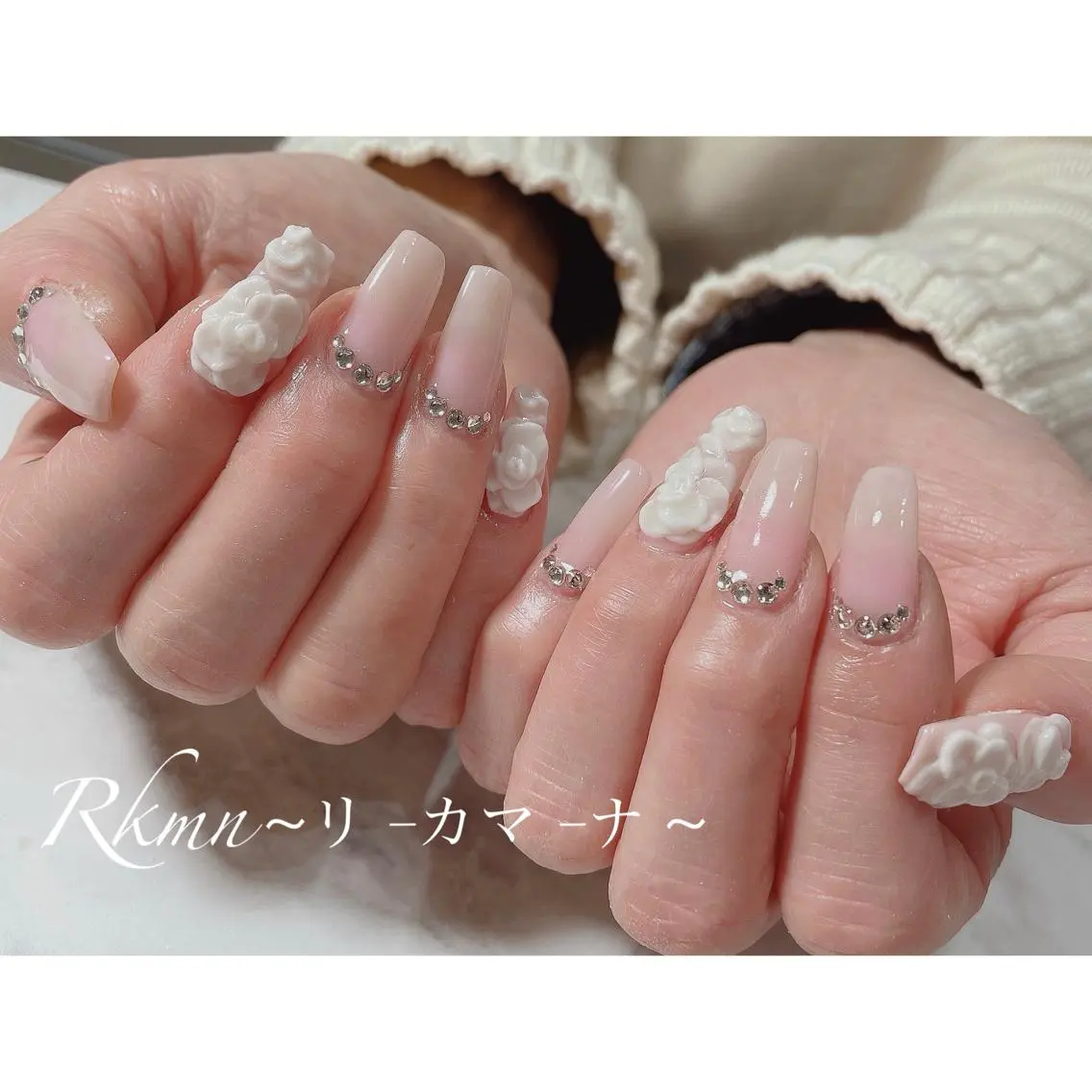 ネイル アートネイル フラワーネイル 春ネイル Rkmn ~リ-カマ-ナ~のネイルデザイン