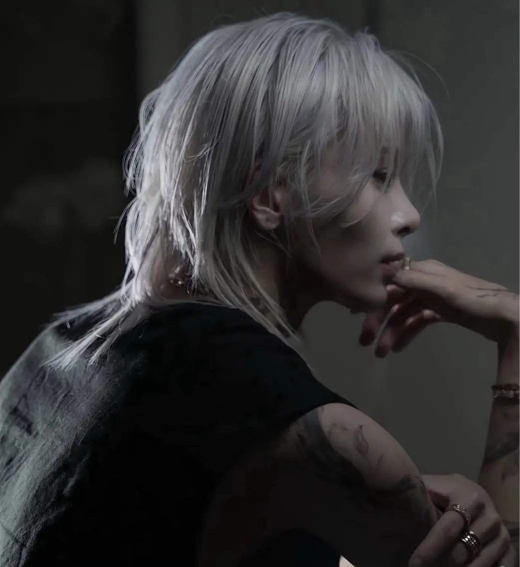 メンズ メンズハイトーン メンズウルフカット ウルフカット 辰/syn 無料カットモデル募集のヘアスタイル