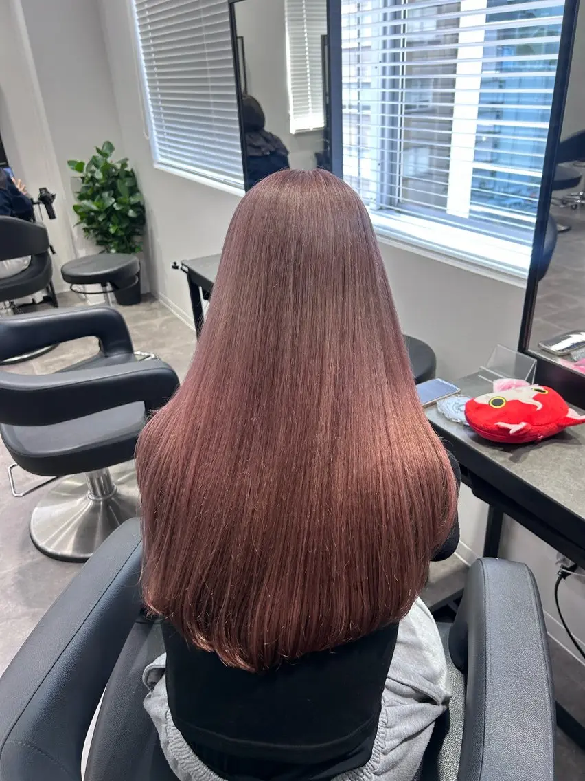 ロング カラー ヘアアレンジ キッズ ヘアカラー トリートメント ブリーチなしカラー/ ブラウン/レイヤーのヘアスタイル