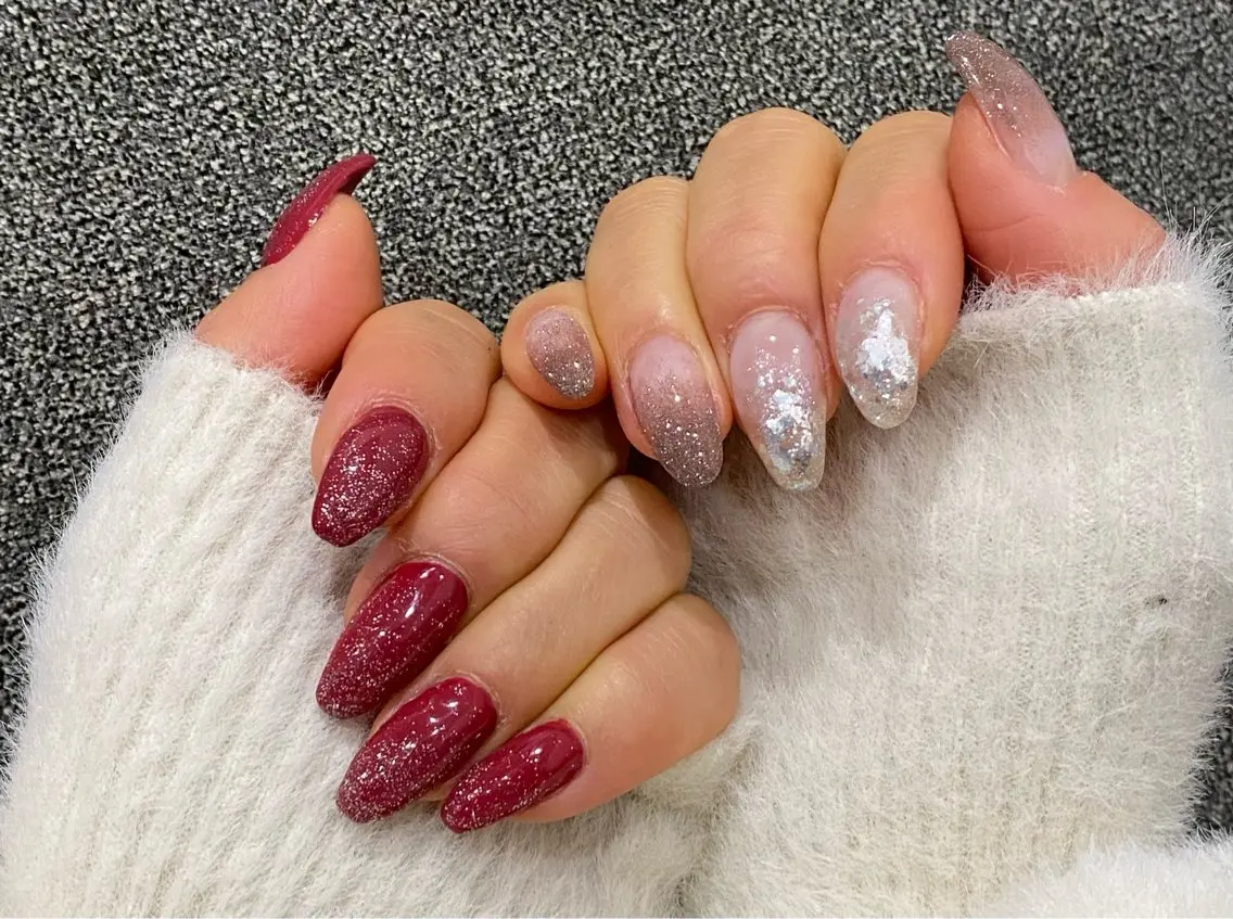 ネイル フラッシュネイル 冬ネイル クリスマス あおい aoiのネイルデザイン