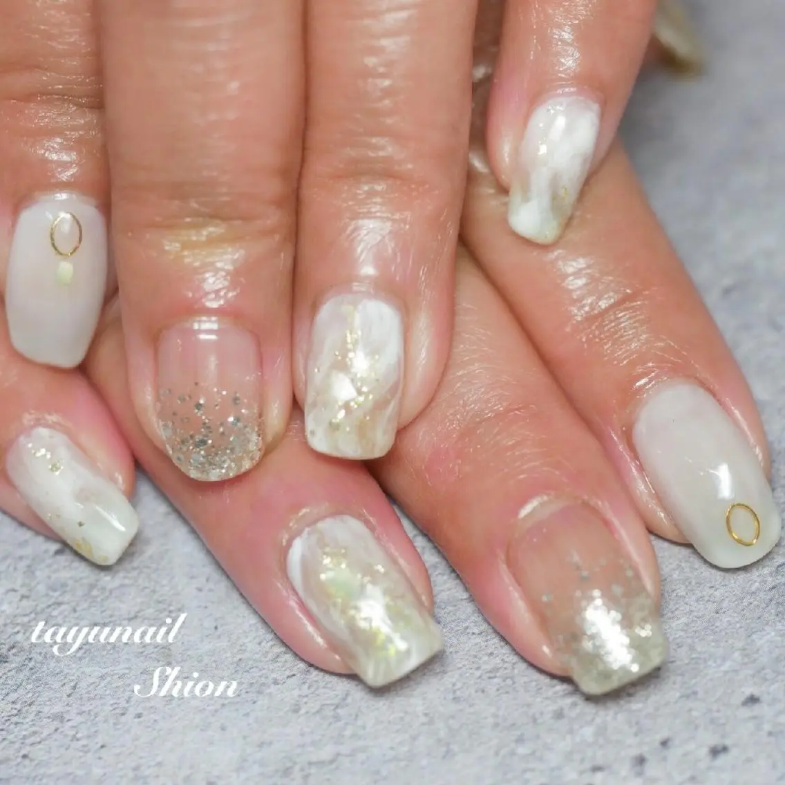 ネイル ブルー クリアネイル ジェルネイル ロングネイル パラジェル ネイルサロン 【たゆnail】のネイルデザイン