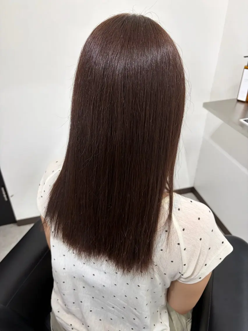セミロング ヘアカラー ♡うる艶透明感 久留米 RAN🤍のヘアスタイル