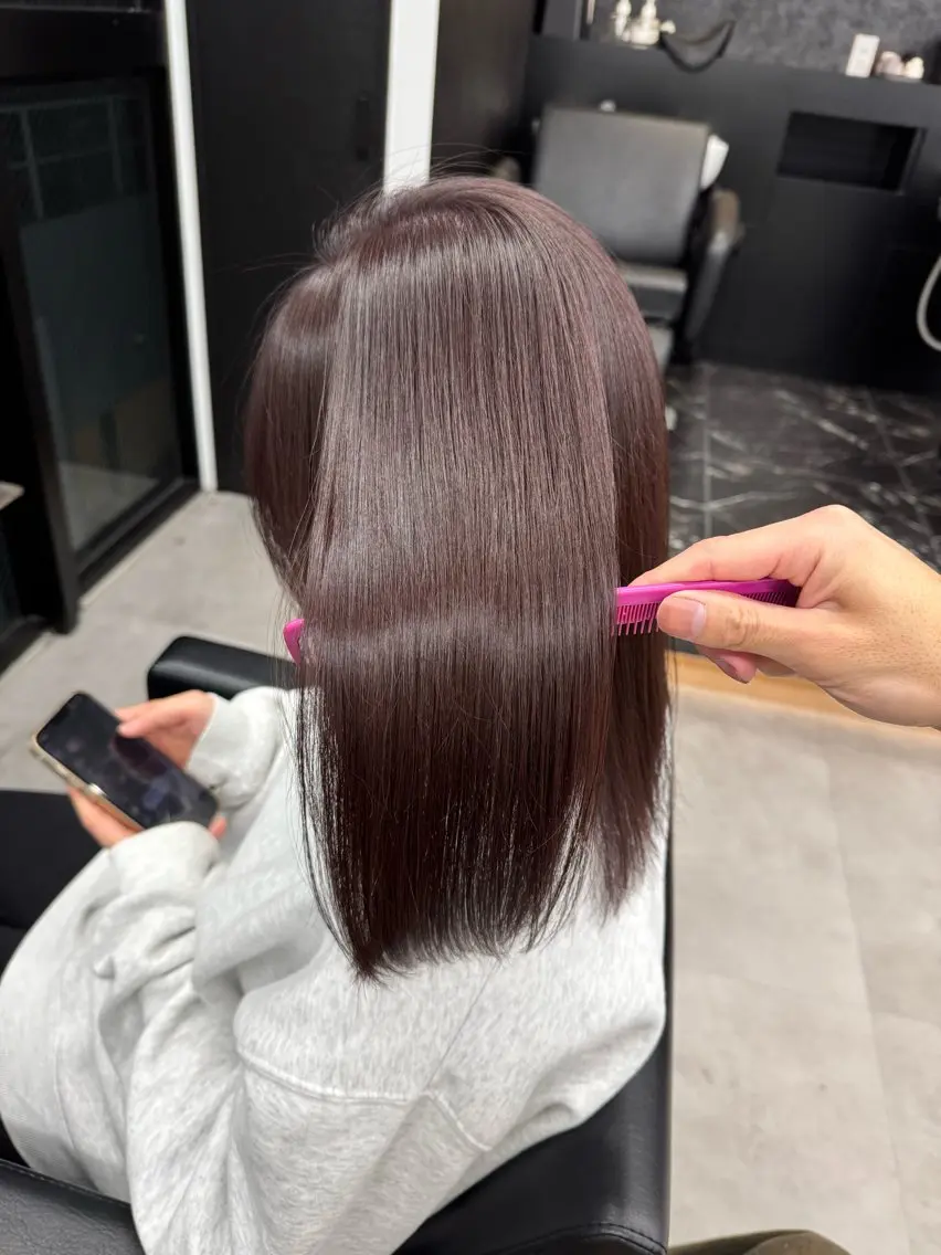 ミディアム カラー ブリーチ ブラウンカラー ブリーチなしカラー ピンクカラー ピンクブラウン カット ヘアカラー トリートメント ベージュ/エクステ /職人/KENTAのヘアスタイル
