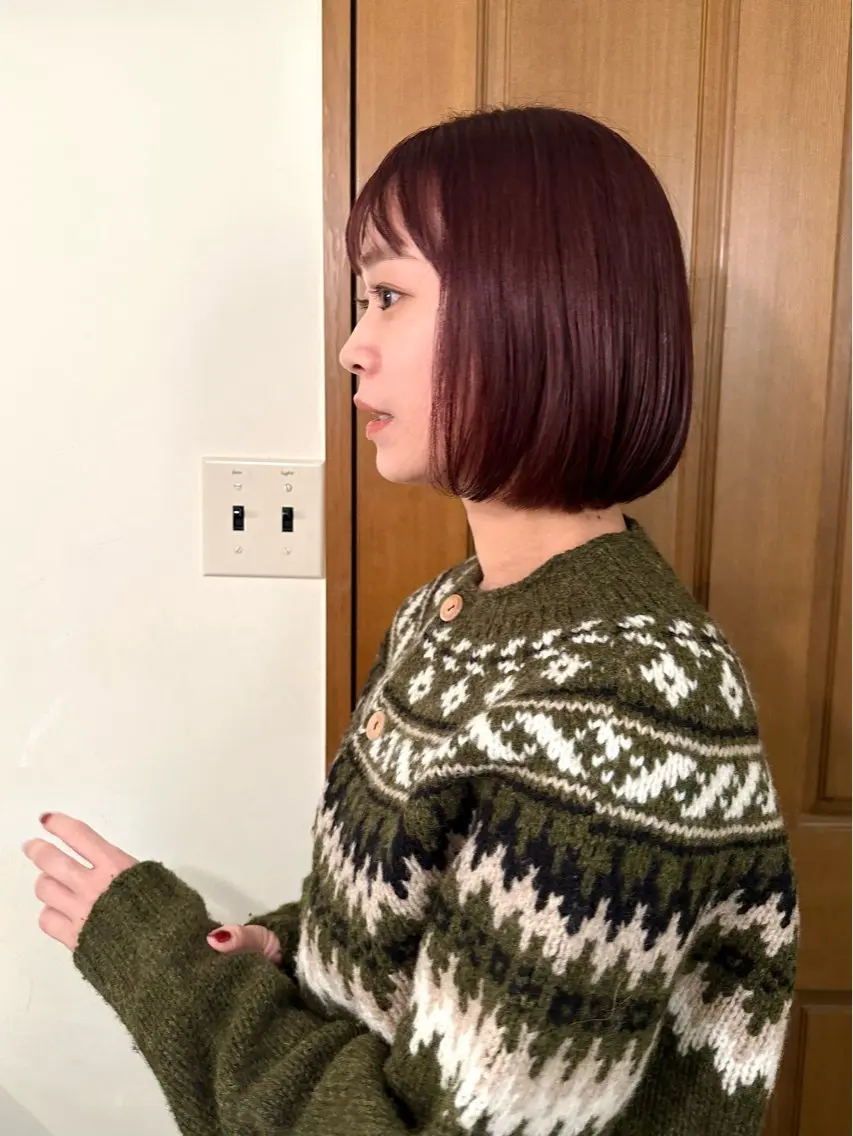 ミディアム カラー カット ヘアカラー トリートメント ハシヅメ キョウカのヘアスタイル