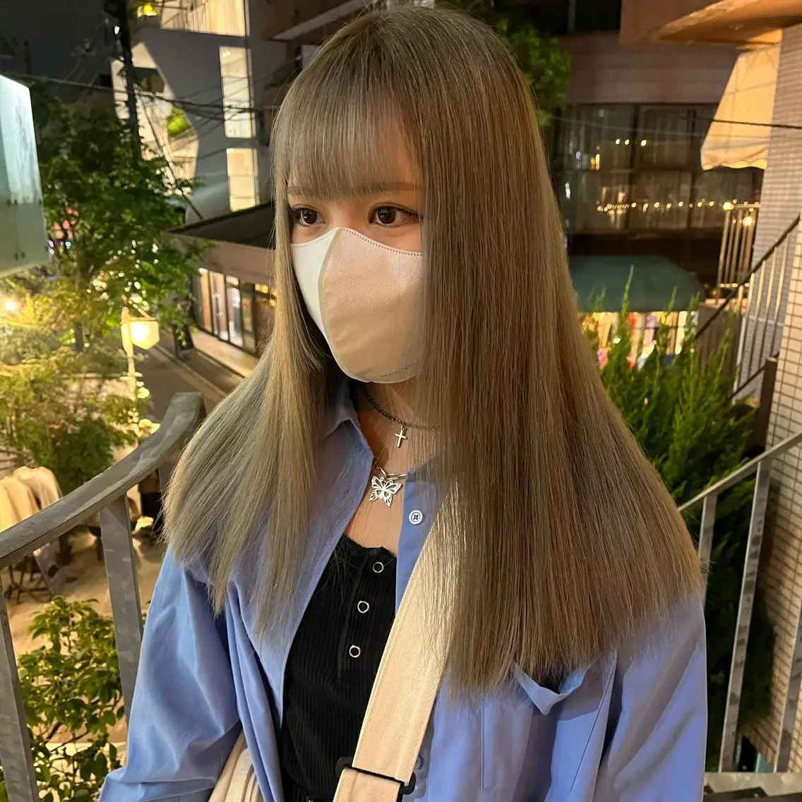 ロング カラー グレージュ ボブハイトーン🦖 デザインMAMIのヘアスタイル