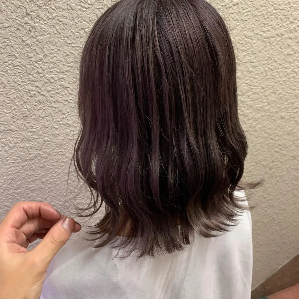 ミディアム ショートボブ パープルカラー ボブ 🟤TAP🟤 木曳野　金沢店のヘアスタイル